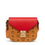 MCM Ruby Red Visetos Leather Block Patricia Shoulder Bag