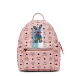 MCM Soft Pink Studded Rabbit Stark Backpack Bag