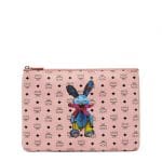 MCM Soft Pink Visetos Rabbit Crossbody Pouch Bag