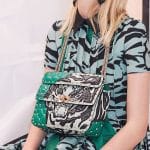 Valentino Green Tiger Embroidered Rockstud Spike Flap Bag - Pre-Fall 2018