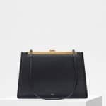 Celine Black Smooth Calfskin Soft Medium Clasp Bag