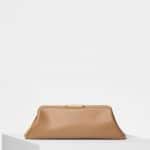 Celine Light Camel Shiny Calfskin Bridge Lock Chunky Clutch Bag