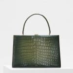 Celine Olive Crocodile Medium Clasp Bag