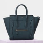 Celine Slate Baby Drummed Calfskin Micro Luggage Bag