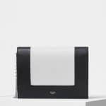 Celine White/Black Frame Evening Clutch on Chain Bag