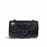 Chanel Black Alligator Classic Flap Medium Bag