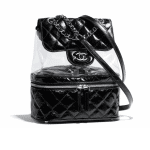 Chanel Black Crumpled Calfskin/PVC Aquarium Backpack Medium Bag