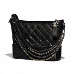 Chanel Black Goatskin Gabrielle Hobo Bag