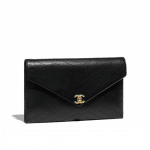 Chanel Black Lambskin Clutch Bag