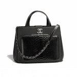 Chanel Black Python/Calfskin Business Affinity Small Shopping Bag