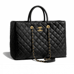 Chanel Black Quilted Calfskin Large Shopping Bag
