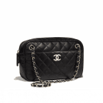 Chanel Black Quilted Lambskin Large Camera Case Bag
