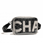 Chanel Black/Beige Printed Canvas Maxi Chanel Large Camera Case Bag