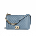 Chanel Blue Boy Chevron New Medium Flap Bag