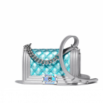 Chanel Blue PVC/Iridescent Patent Boy Water Mini Flap Bag