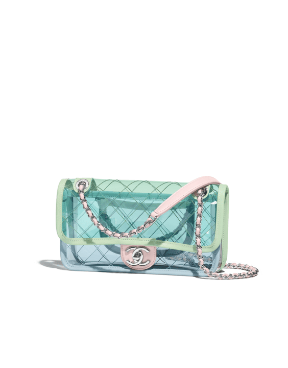 Chanel PVC Coco Splash Mini Flap Bag Pink Green Blue | Dearluxe