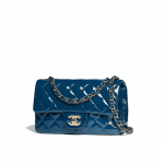 Chanel Dark Blue Patent Calfskin Mini Flap Bag