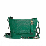 Chanel Green Python Gabrielle Small Hobo Bag