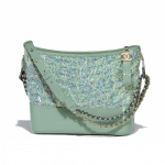 Chanel Green/Blue/Yellow/White Tweed/PVC Gabrielle Hobo Bag