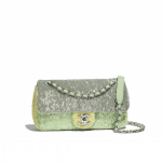 Chanel Green/Light Green/Yellow Sequins Flap Bag