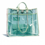 Chanel Green/Pink PVC Coco Splash Large Shopping Bag