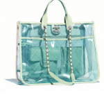 Chanel Green/Pink PVC Coco Splash Medium Shopping Bag