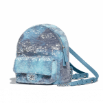 Chanel Light Blue/Turquoise Sequin Waterfall Backpack Bag