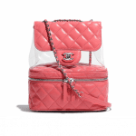 Chanel Pink Crumpled Calfskin/PVC Flap Bag