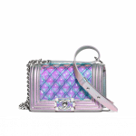 Chanel Purple PVC/Iridescent Patent Boy Water Mini Flap Bag