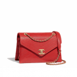 Chanel Red Lambskin Small Flap Bag
