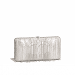 Chanel Silver Embroidered Goatskin Metallic Fringe Evening Bag