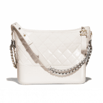 Chanel White Goatskin Gabrielle Hobo Bag