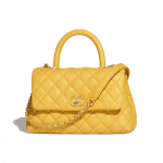 Chanel Yellow Small Coco Handle Bag