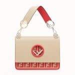 Fendi Beige/Red Logo Kan I F Bag