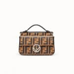 Fendi Brown Logo Double Micro Baguette Bag