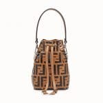 Fendi Brown Logo Mon Tresor Bucket Bag