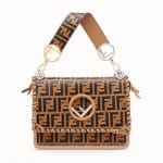 Fendi Brown Logo with Bows Kan I F Bag