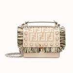 Fendi Pink Logo Fringed Kan I Small Bag