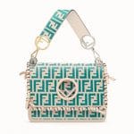 Fendi Pink/Turquoise Logo with Bows Kan I F Bag