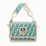 Fendi Pink/Turquoise Logo with Bows Kan I F Bag