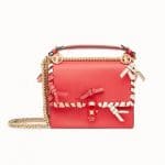 Fendi Red Leather with Bows Kan I Small Bag