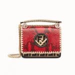 Fendi Red Logo Python Kan I F Small Bag