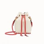 Fendi White Leather with Bows Mon Tresor Bucket Bag