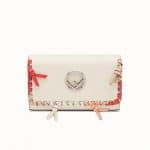 Fendi White Leather with Bows Wallet On Chain Bag