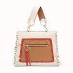 Fendi White/Red Leather with Bows Runaway Small Bag
