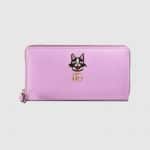 Gucci Pink Bosco Leather Zip Around Wallet