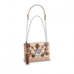 Louis Vuitton Beige Monogram Flower Embellished Epi Twist MM Bag