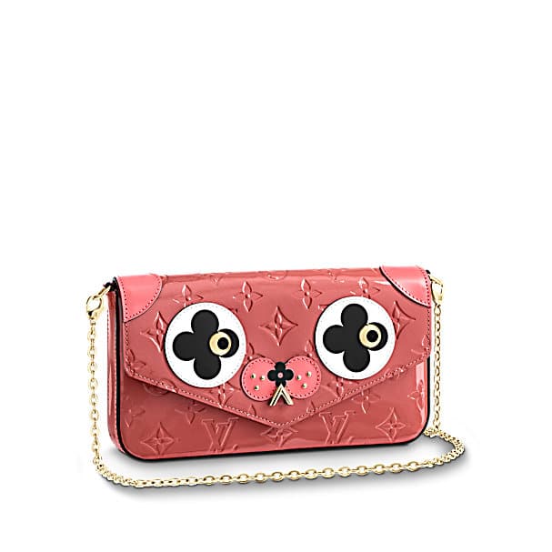 LOUIS VUITTON Cerise Monogram Vernis Pochette Felicie Crossbody Bag