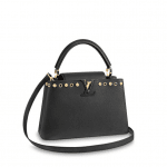 Louis Vuitton Noir Studs & Eyelet Capucines PM Bag