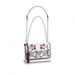 Louis Vuitton White Monogram Flower Print Epi Twist MM Bag